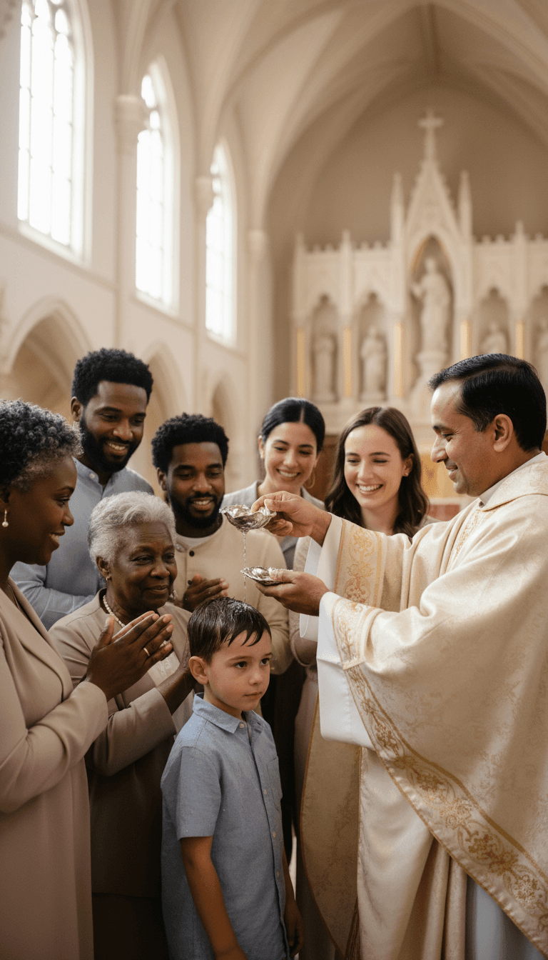 Baptism ceremony during a service